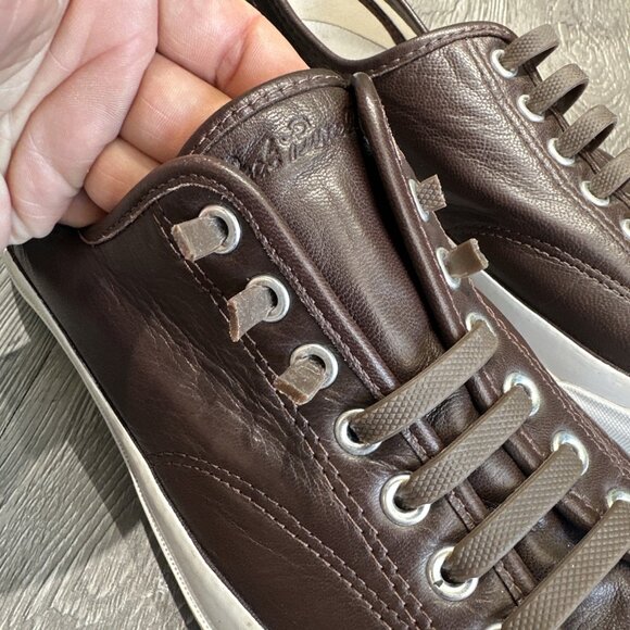 Converse Jack Purcell Signature OX Sneakers Mens 10 Burnt Umber Leather 149911c - Picture 4 of 11